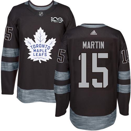 Adidas Maple Leafs #15 Matt Martin Black 1917-100th Anniversary Stitched NHL Jersey - Click Image to Close